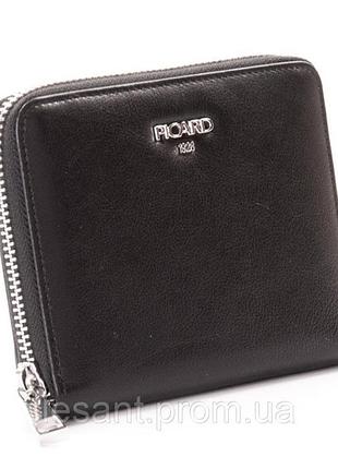 Кошелек женский маленький кожаный на молнии черный picard