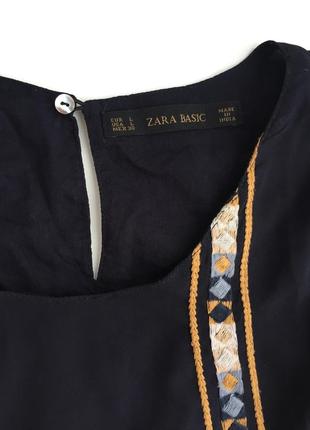 Стильная блуза с вышивкой zara р. l шифоновая6 фото