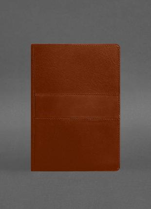 Кожаный блокнот а5 (софт-бук) светло-коричневый краст1 фото