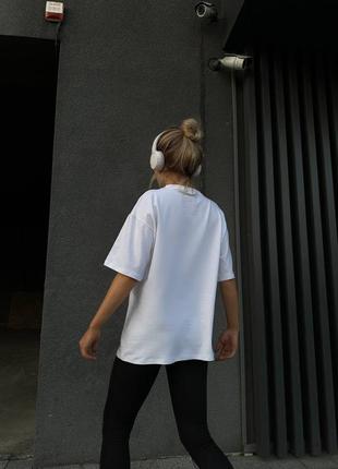 Базова футболка oversize унісекс бавовна принт 2 кольори8 фото