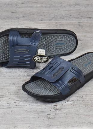 Шлепанцы мужские super gear на липучке темно синие