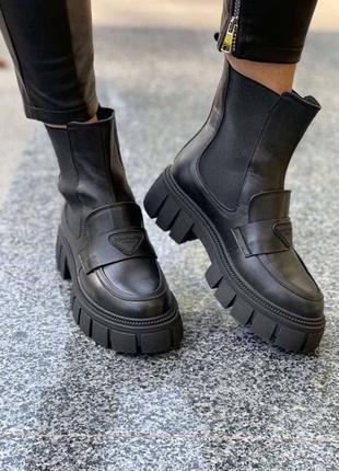 Высокие ботинки женские челси деми/зима кожаные ботинки женские осень зима