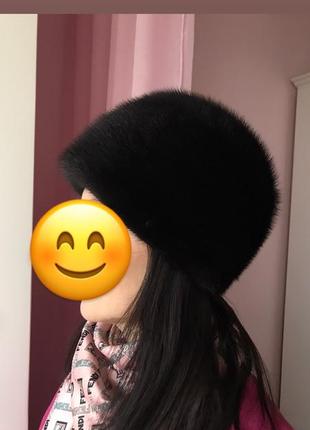 Шапка из норки женская, натуральный мех6 фото