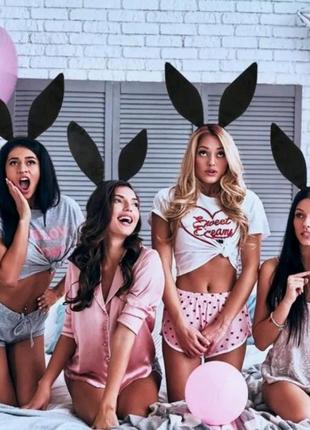 Ушки кролика плейбой playboy костюм для девичника обруч с ушками3 фото