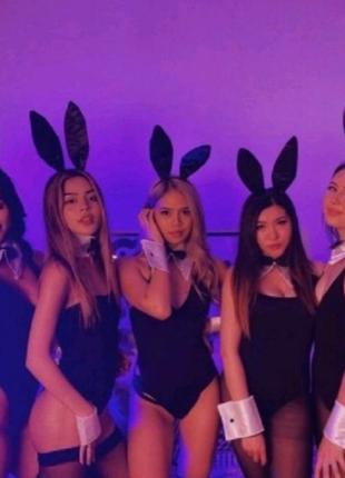 Ушки кролика плейбой playboy костюм для девичника обруч с ушками кролик зайчик2 фото