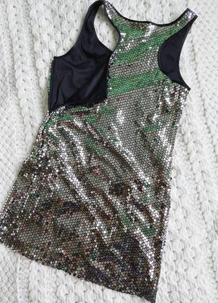 Платье мини майка пайетки сарафан h&amp;m4 фото