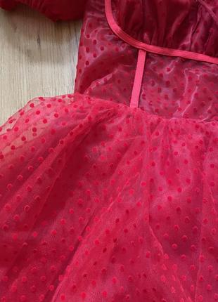 Платье мини красное2 фото