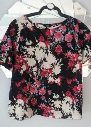 Женская блузка кофточка с цветами 16 размер (№89)3 фото