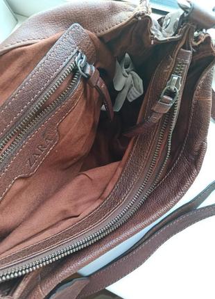 Кожаная сумка zara, сумка портфель, кожаная сумка, кожа8 фото