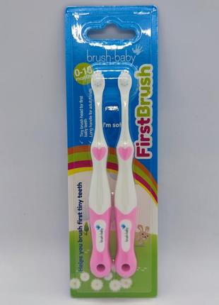 Зубные щетки brush-baby first brush от 0 до 18 месяцев3 фото