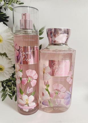 Набор мист + гель sweet pea от bath and body works1 фото