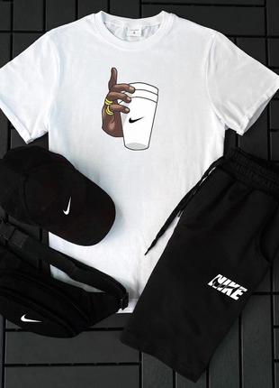 Шорты + футболка! базовый, спортивный костюм, летний комплект nike