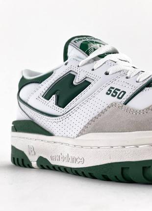 Стильные женские кроссовки баланс new balance
 белые с серым и зеленым кожаные/кожа деми, демисезонные осенние, веселые, летние (на осень, весна, лето