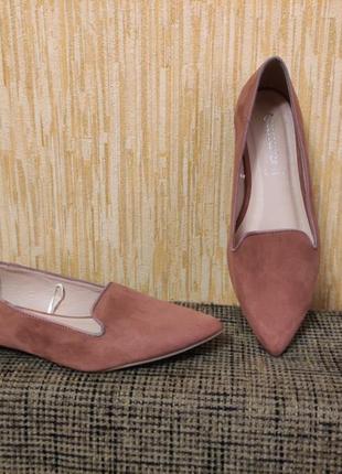 Женские туфли балетки пудрового цвета р.405 фото
