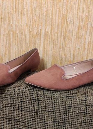 Женские туфли балетки пудрового цвета р.402 фото