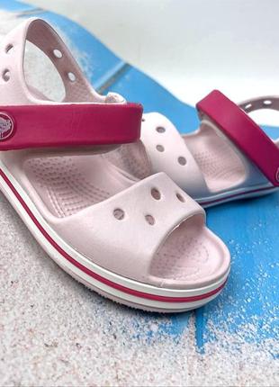 Дитячі сандалі crocs crocband sandal kids barely pink