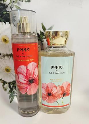 Набор мист + гель poppy от bath and body works