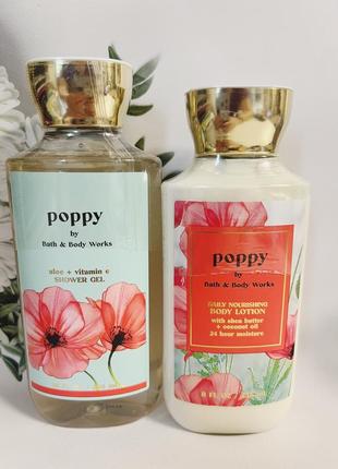 Набор лосьон + гель poppy от bath and body works1 фото