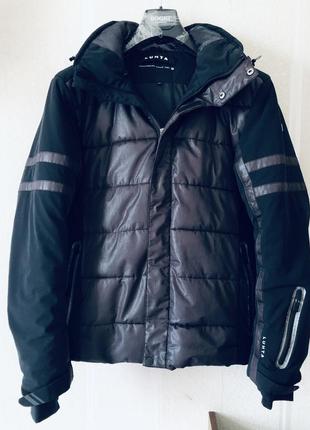 Куртка мембранная чёрная мужская спортивная тёплая лыжная
