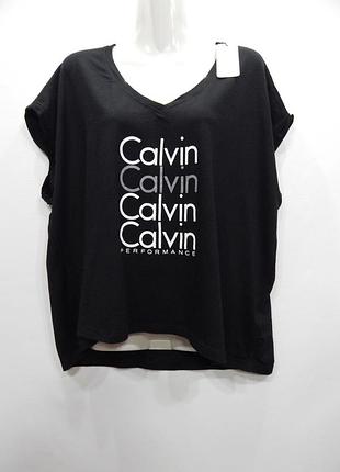 Футболка жіноча трикотажна фірмова оригінал calvin klein ukr 50-52 р. 063фн (в указанном размере, только 1 шт)