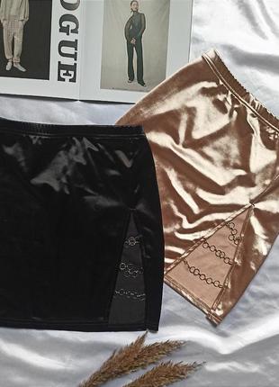 Черная и кремовая юбка shein1 фото