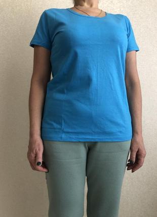 Жіноча футболка узбекистан бавовна 52 блакитна