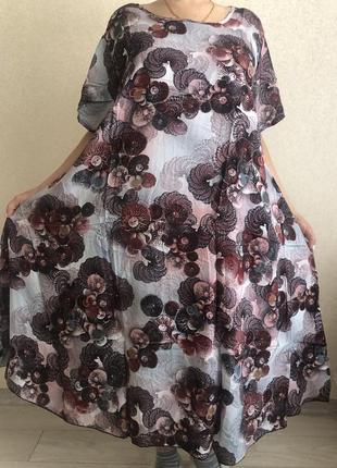 Літня сукня з коротким рукавом для великих жінок 64-66р3 фото