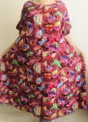 Літня сукня з коротким рукавом для великих жінок 64-66р1 фото