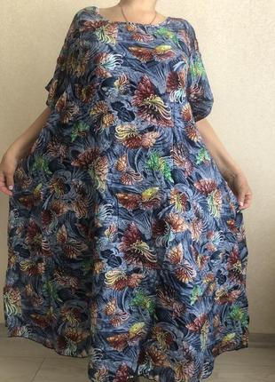 Літня сукня з коротким рукавом для великих жінок 64-66р6 фото