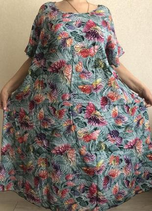 Літня сукня з коротким рукавом для великих жінок 64-66р2 фото