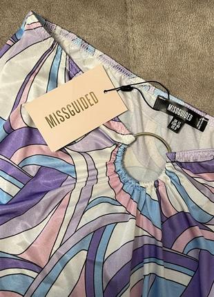 Спідниця з вирізом в оригінальний принт від missguided🤩💗6 фото