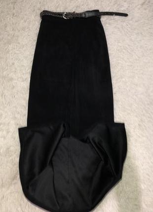 Стильная чёрная юбка в пол под велюр oxygene4 фото
