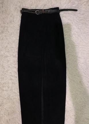 Стильная чёрная юбка в пол под велюр oxygene8 фото