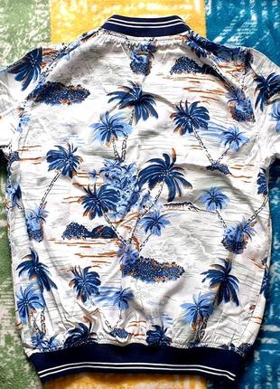 Костюм літній жіночій новий з пальмами, блуза, брюки, котон, бавовна2 фото