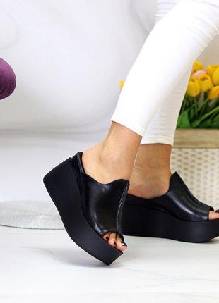 Стильные кожаные женские сабо на платформе ""tasty""" в наличии и под отшив💙💛🏆