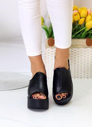 Стильные кожаные женские сабо на платформе ""tasty""" в наличии и под отшив💙💛🏆