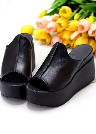 Стильные кожаные женские сабо на платформе ""tasty""" в наличии и под отшив💙💛🏆