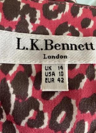 L.k. bennett шелковое платье принт леопард размер m-l9 фото
