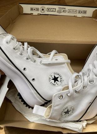 Кеды converse run star hike hi white