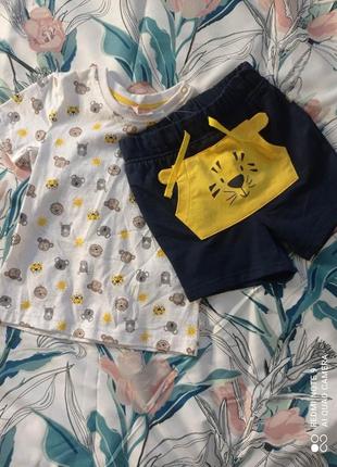 Летний набор костюм шорты футболка 80, 92, 98 nkd