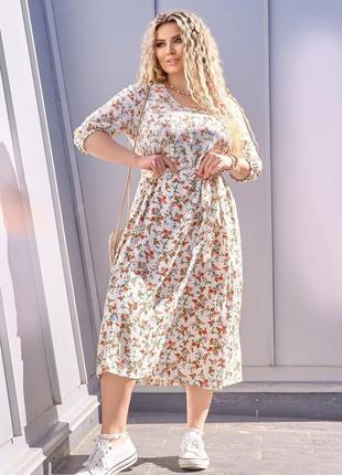 Женское летнее платье штапель размеры 46-562 фото