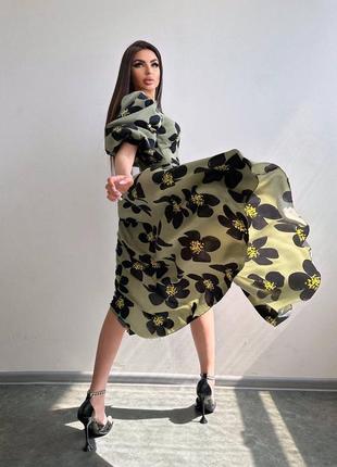 Платье миди на запах с объёмними рукавами шёлк армани5 фото