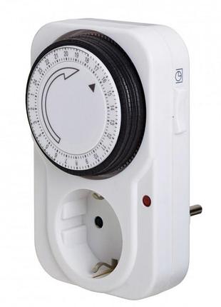 Розетка з таймером programmer timer tg 14 a біла для безпеки маленьких дітей