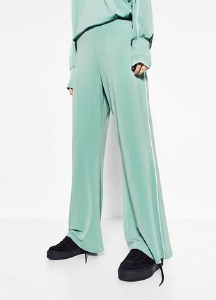 Спортивные брюки палаццо, мятные