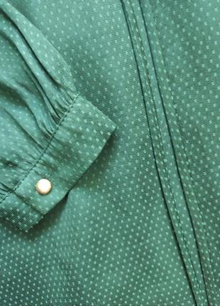 Зеленое изумрудное платье для беременных свободное легкое с вырезом декольте в горошек h&m10 фото