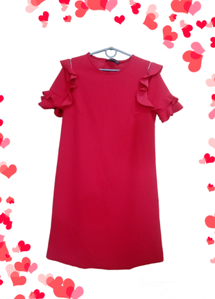 Красное платье с воланами dilvin обмен1 фото