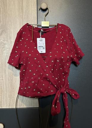 Блуза на завязках французский бренд jennyfer размер l размерная сетка в комментариях5 фото