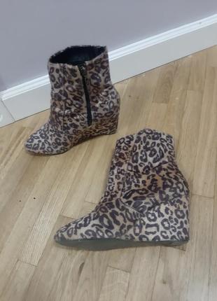 Ботинки леопардовые текстильные1 фото