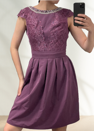 Жіноча сукня фіолетового/бузкового кольору з вирізом у новому стані ручної роботи2 фото