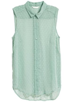 Классная лёгкая блуза мятного цвета от h&m, p. 381 фото